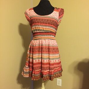 ❤️ Tribal Print Red and Yellow Dress
